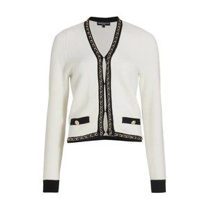 NEW Generation Love Size L Women's Senna Chain Cardigan - Cream / Black